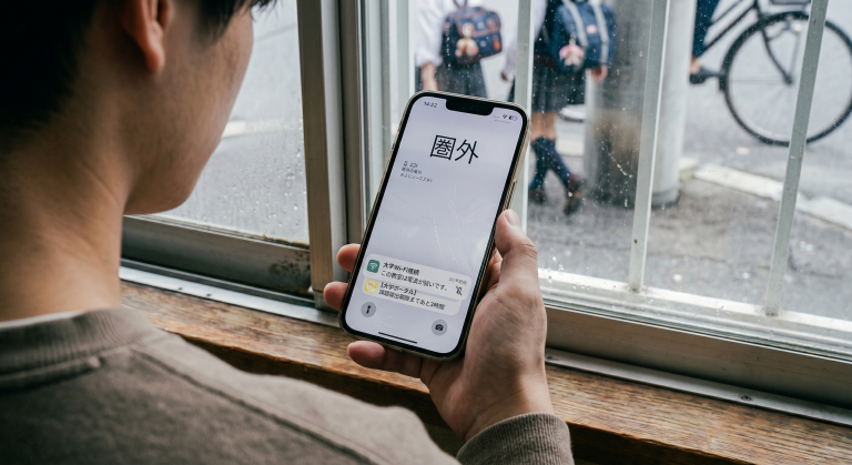 アパートの1階でスマホの電波が入らない画像