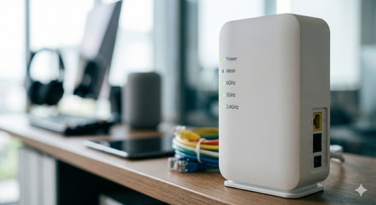 部屋に置いてあるメッシュWi-Fiの画像